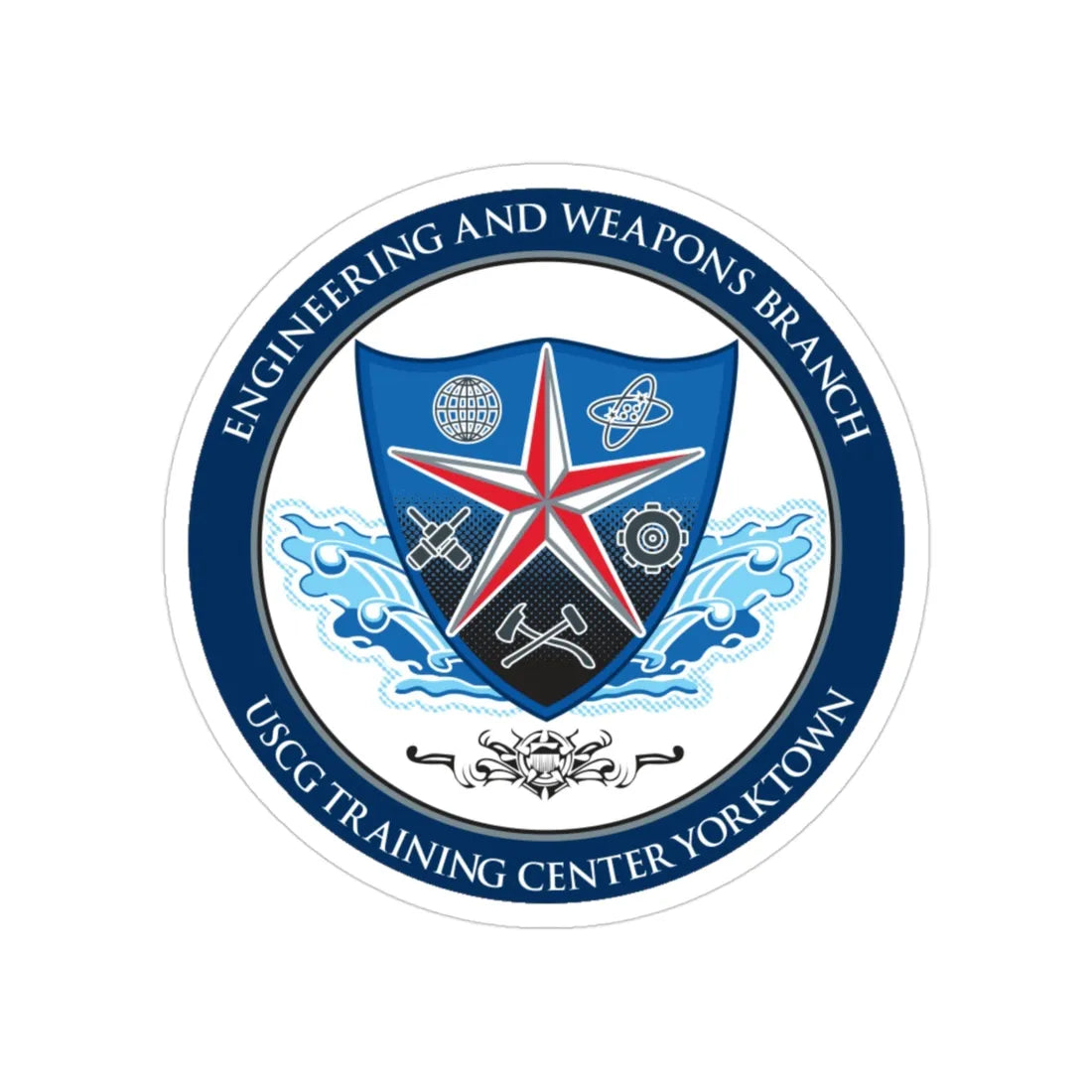 USCGC Training Yorktown (U.S. Coast Guard) Transparent STICKER Die-Cut Vinyl Decal 3 Inch - The Sticker Space