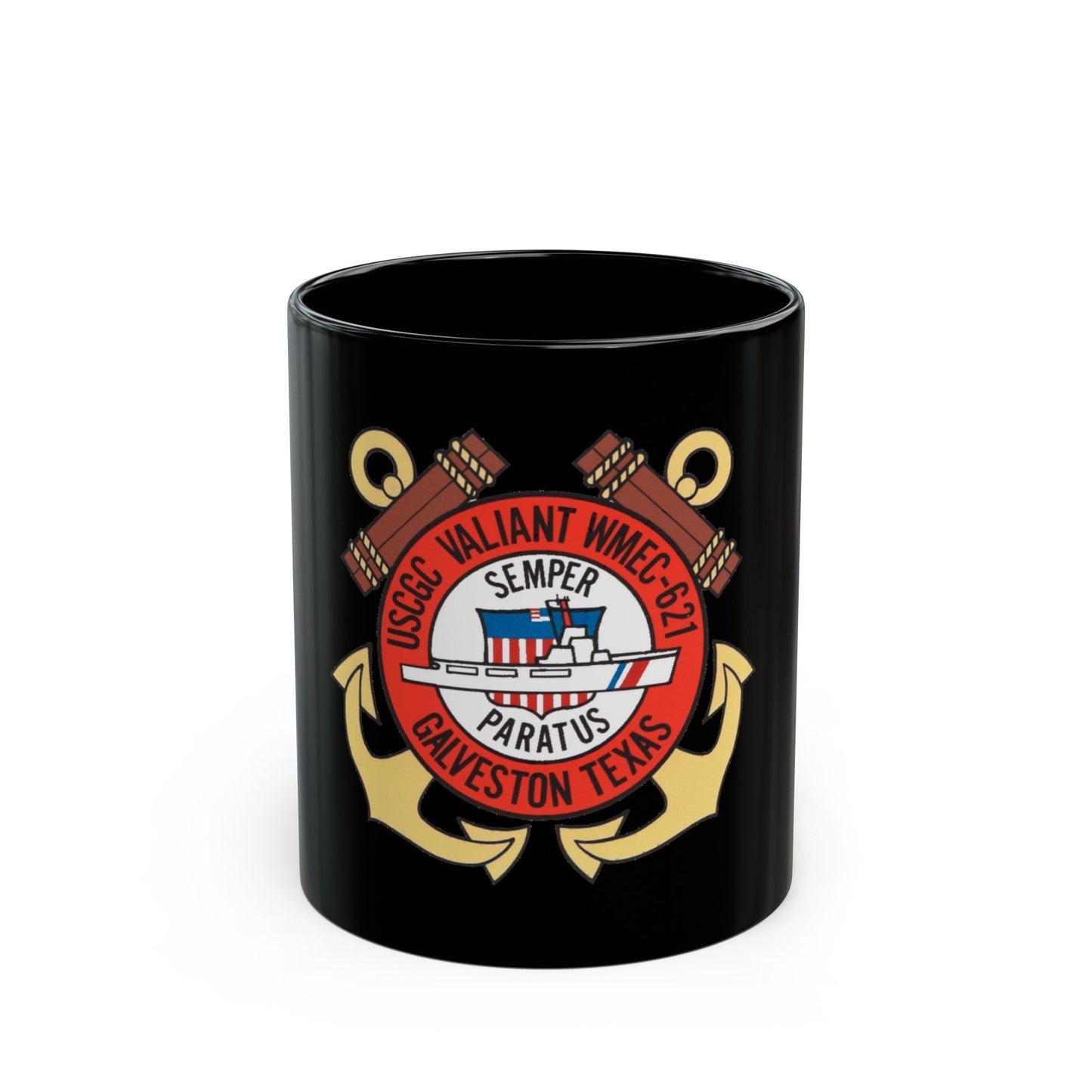 USCGC Valiant WMEC 621 (U.S. Coast Guard) Black Coffee Mug-11oz-The Sticker Space