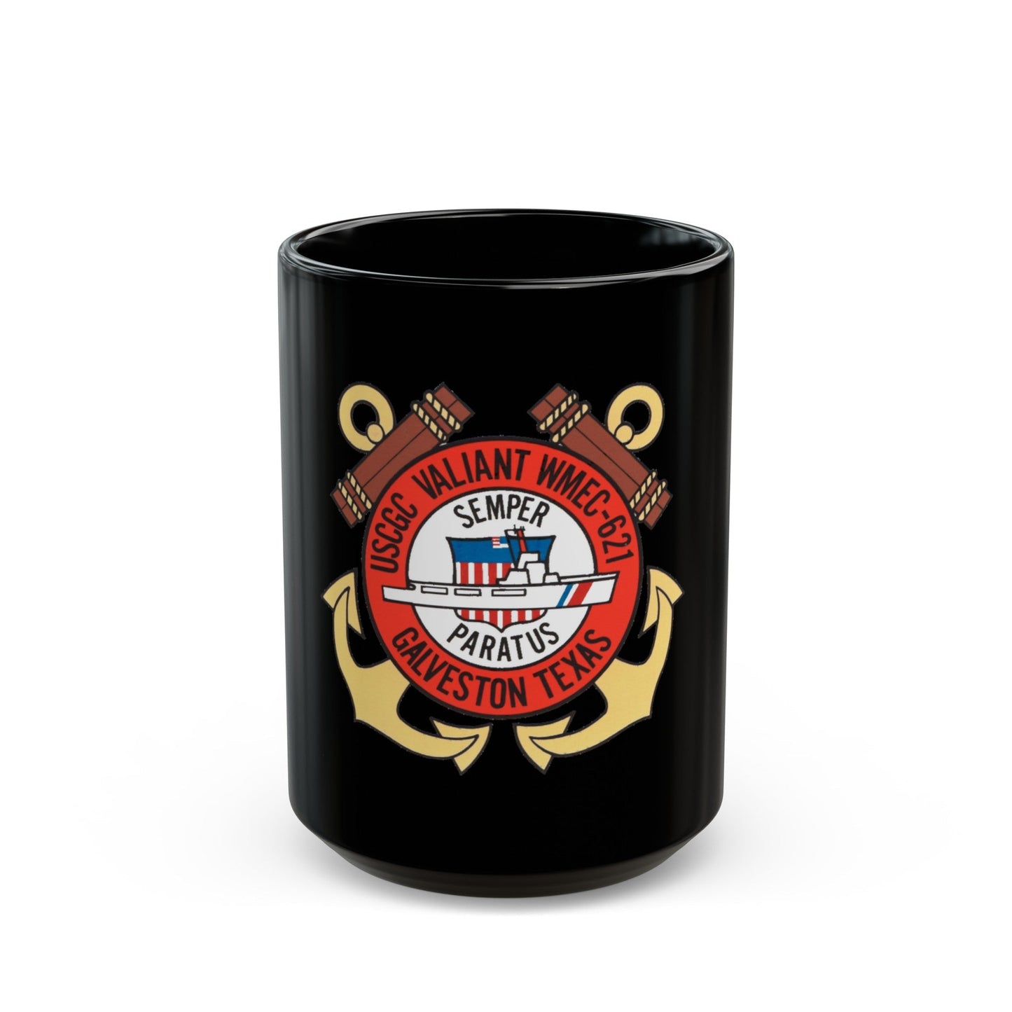 USCGC Valiant WMEC 621 (U.S. Coast Guard) Black Coffee Mug-15oz-The Sticker Space