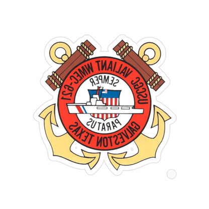 USCGC Valiant WMEC 621 (U.S. Coast Guard) REVERSE PRINT Transparent STICKER-2" × 2"-The Sticker Space