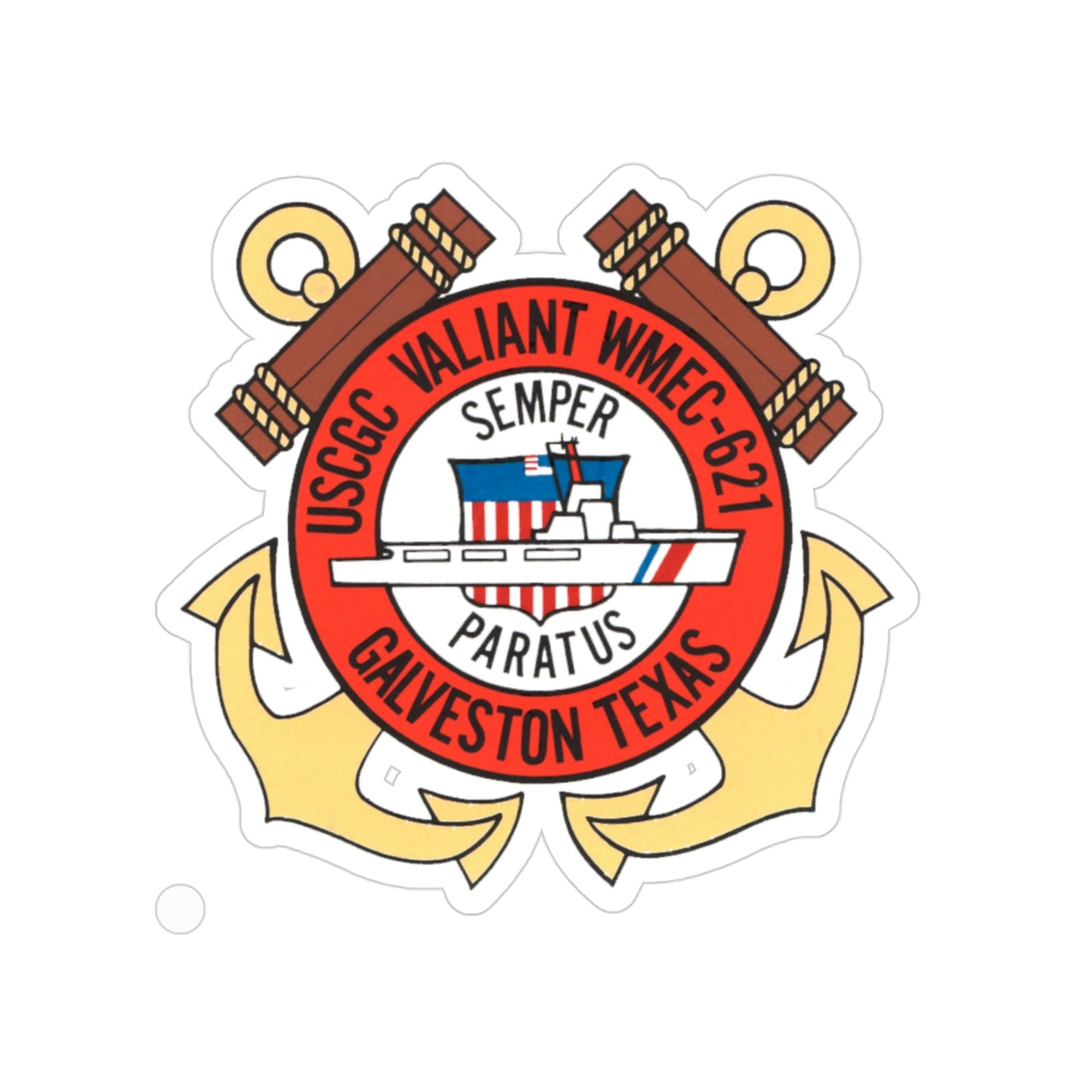 USCGC Valiant WMEC 621 (U.S. Coast Guard) Transparent STICKER Die-Cut Vinyl Decal-3 Inch-The Sticker Space