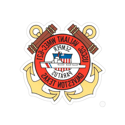 USCGC Valiant WMEC 621 (U.S. Coast Guard) REVERSE PRINT Transparent Die-Cut STICKER 5 Inch Die-Cut Transparent - The Sticker Space