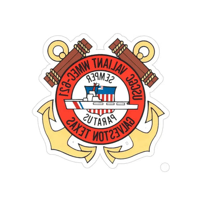 USCGC Valiant WMEC 621 (U.S. Coast Guard) REVERSE PRINT Transparent Die-Cut STICKER 6 Inch Die-Cut Transparent - The Sticker Space