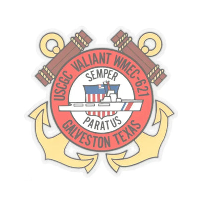 USCGC Valiant WMEC 621 (U.S. Coast Guard) STICKER Vinyl Kiss-Cut Decal 2 Inch Transparent - The Sticker Space