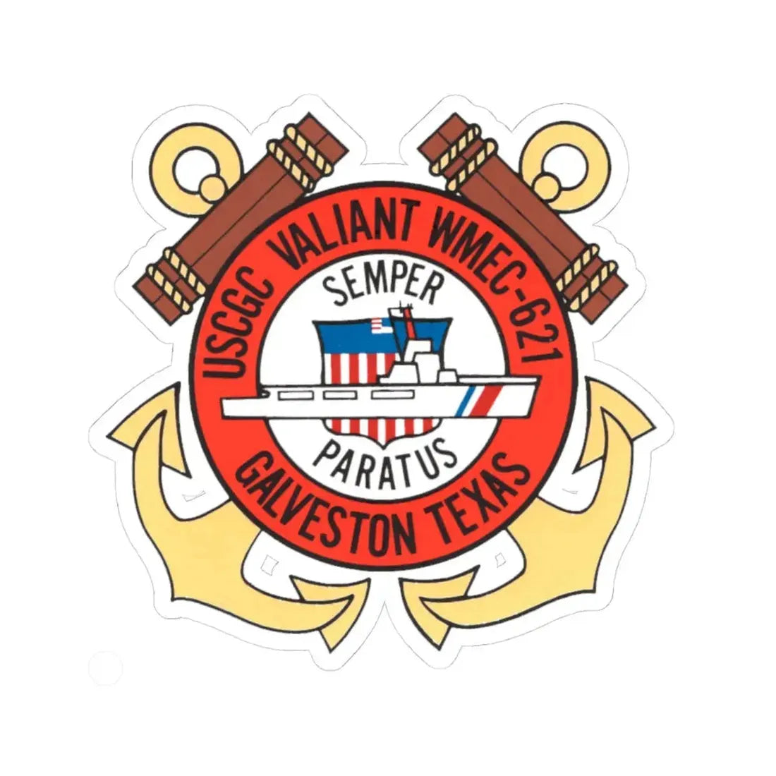 USCGC Valiant WMEC 621 (U.S. Coast Guard) STICKER Vinyl Kiss-Cut Decal 4 Inch White - The Sticker Space