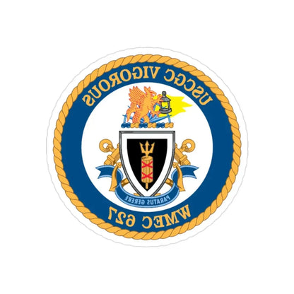 USCGC Vigorous WMEC 627 (U.S. Coast Guard) REVERSE PRINT Transparent Die-Cut STICKER 2 Inch Die-Cut Transparent - The Sticker Space