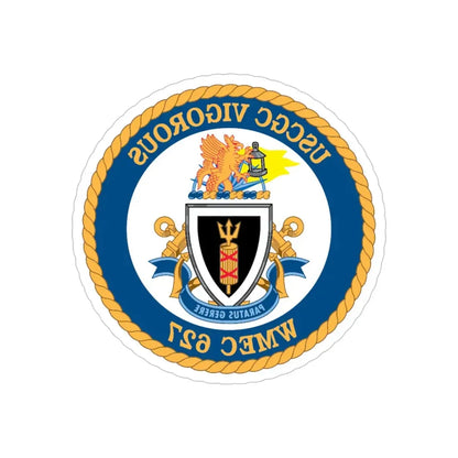 USCGC Vigorous WMEC 627 (U.S. Coast Guard) REVERSE PRINT Transparent Die-Cut STICKER 6 Inch Die-Cut Transparent - The Sticker Space