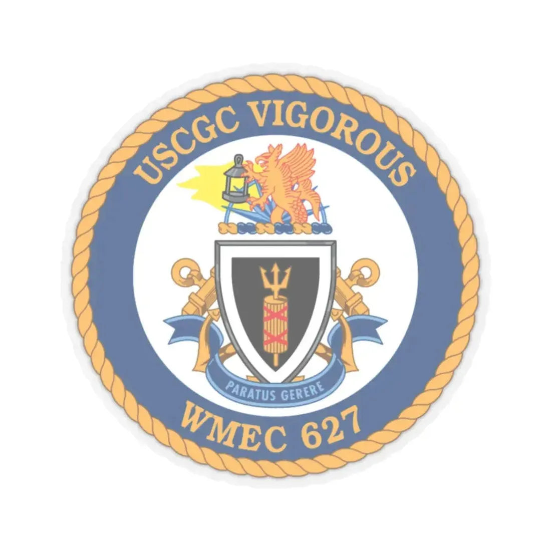 USCGC Vigorous WMEC 627 (U.S. Coast Guard) STICKER Vinyl Kiss-Cut Decal 2 Inch Transparent - The Sticker Space