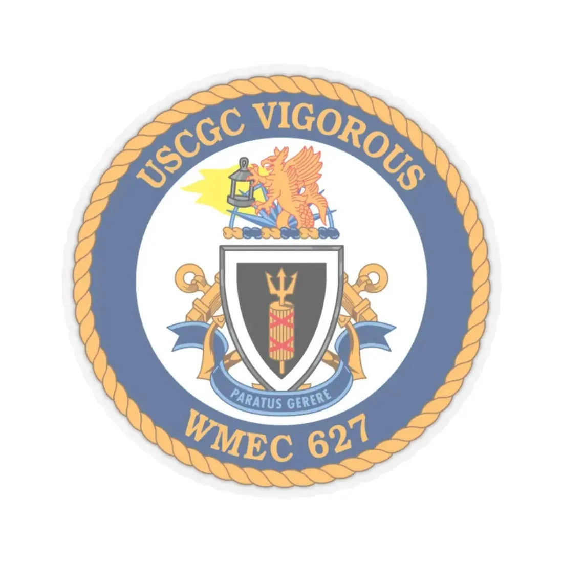 USCGC Vigorous WMEC 627 (U.S. Coast Guard) STICKER Vinyl Kiss-Cut Decal 3 Inch Transparent - The Sticker Space