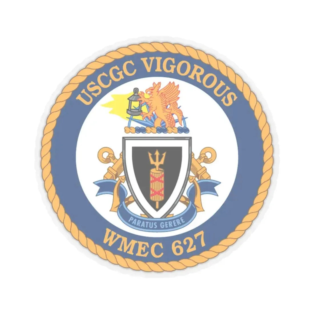 USCGC Vigorous WMEC 627 (U.S. Coast Guard) STICKER Vinyl Kiss-Cut Decal 4 Inch Transparent - The Sticker Space