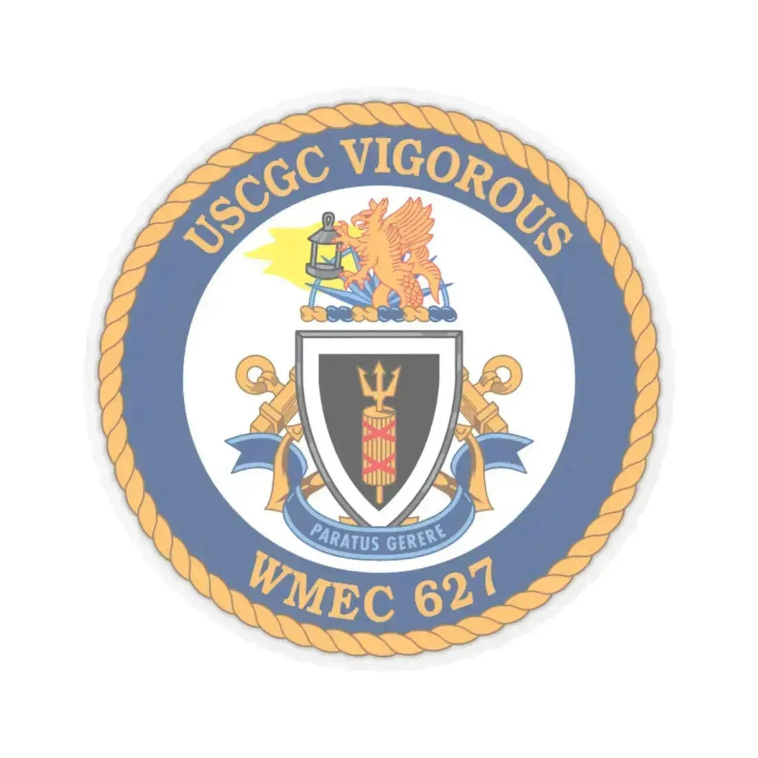 USCGC Vigorous WMEC 627 (U.S. Coast Guard) STICKER Vinyl Kiss-Cut Decal 4 Inch Transparent - The Sticker Space