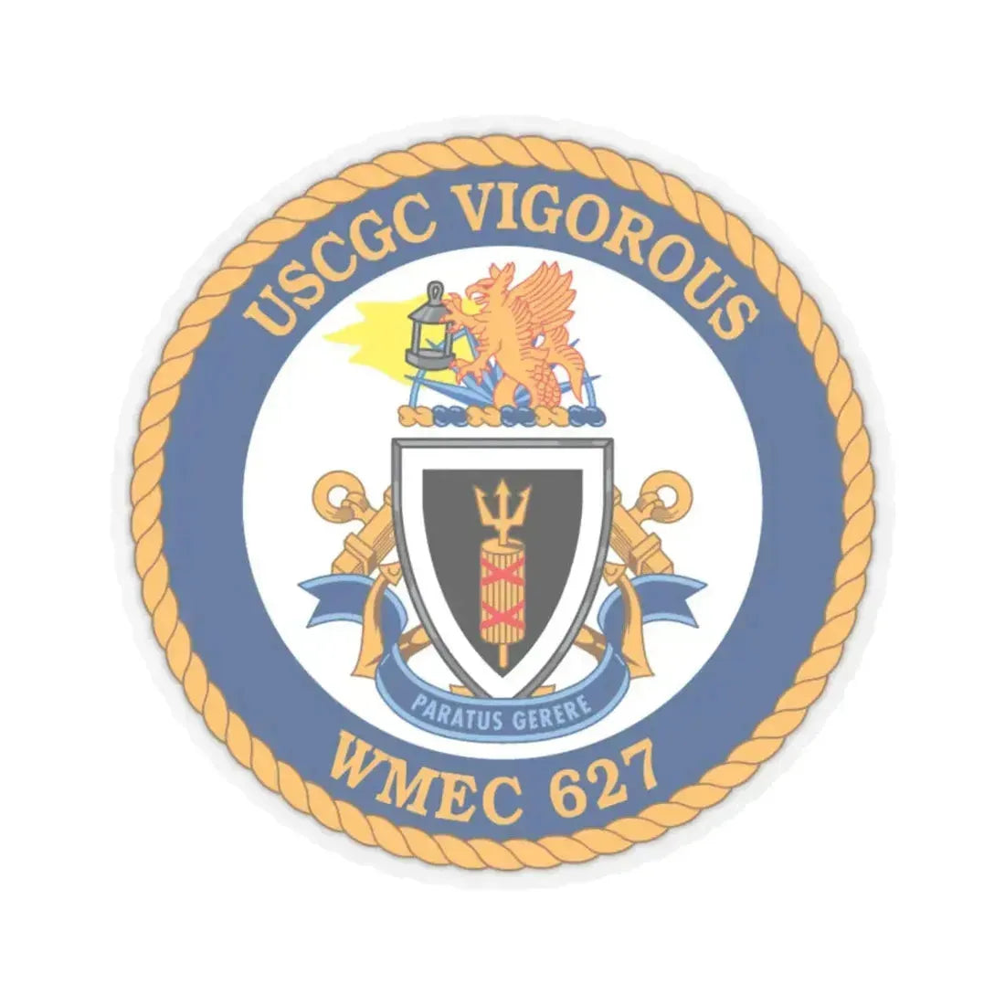 USCGC Vigorous WMEC 627 (U.S. Coast Guard) STICKER Vinyl Kiss-Cut Decal 4 Inch Transparent - The Sticker Space