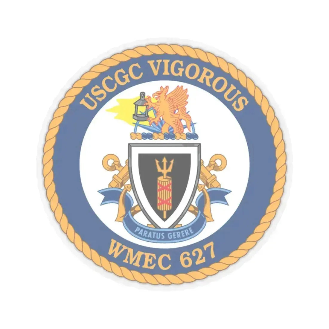 USCGC Vigorous WMEC 627 (U.S. Coast Guard) STICKER Vinyl Kiss-Cut Decal 6 Inch Transparent - The Sticker Space