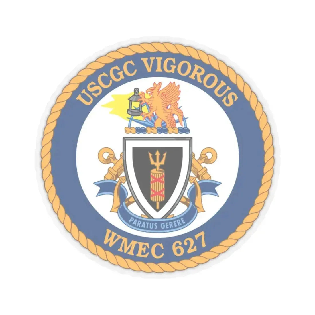 USCGC Vigorous WMEC 627 (U.S. Coast Guard) STICKER Vinyl Kiss-Cut Decal 6 Inch Transparent - The Sticker Space