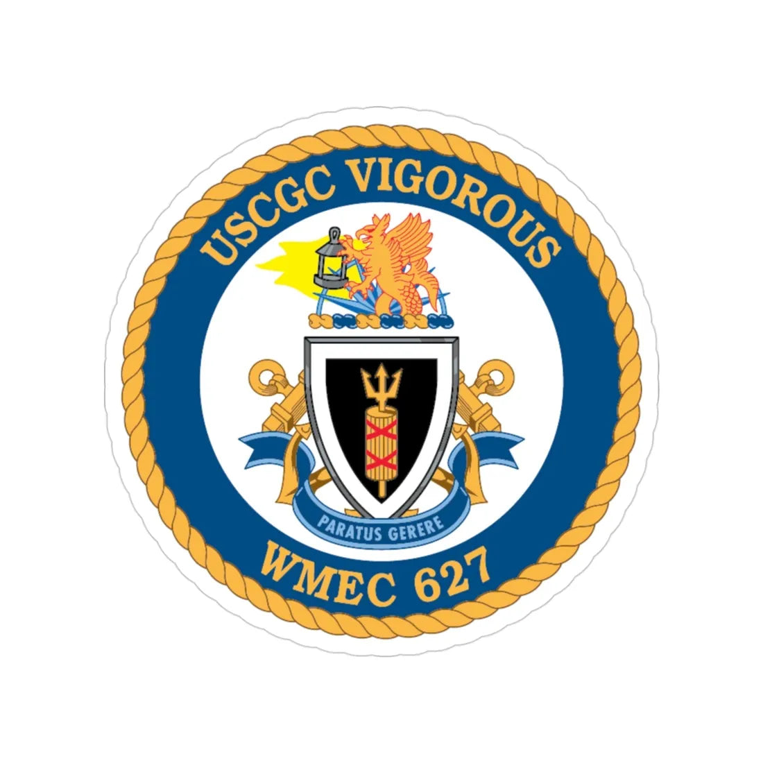 USCGC Vigorous WMEC 627 (U.S. Coast Guard) Transparent STICKER Die-Cut Vinyl Decal 3 Inch - The Sticker Space