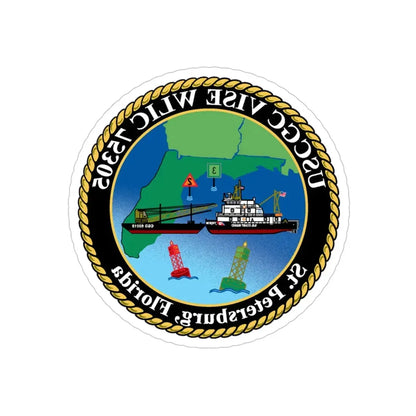 USCGC VISE WLIC 75305 (U.S. Coast Guard) REVERSE PRINT Transparent Die-Cut STICKER 5 Inch Die-Cut Transparent - The Sticker Space
