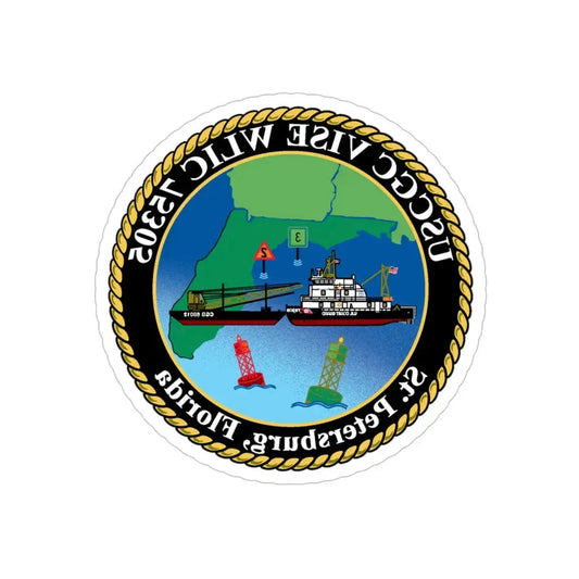 USCGC VISE WLIC 75305 (U.S. Coast Guard) REVERSE PRINT Transparent Die-Cut STICKER 6 Inch Die-Cut Transparent - The Sticker Space