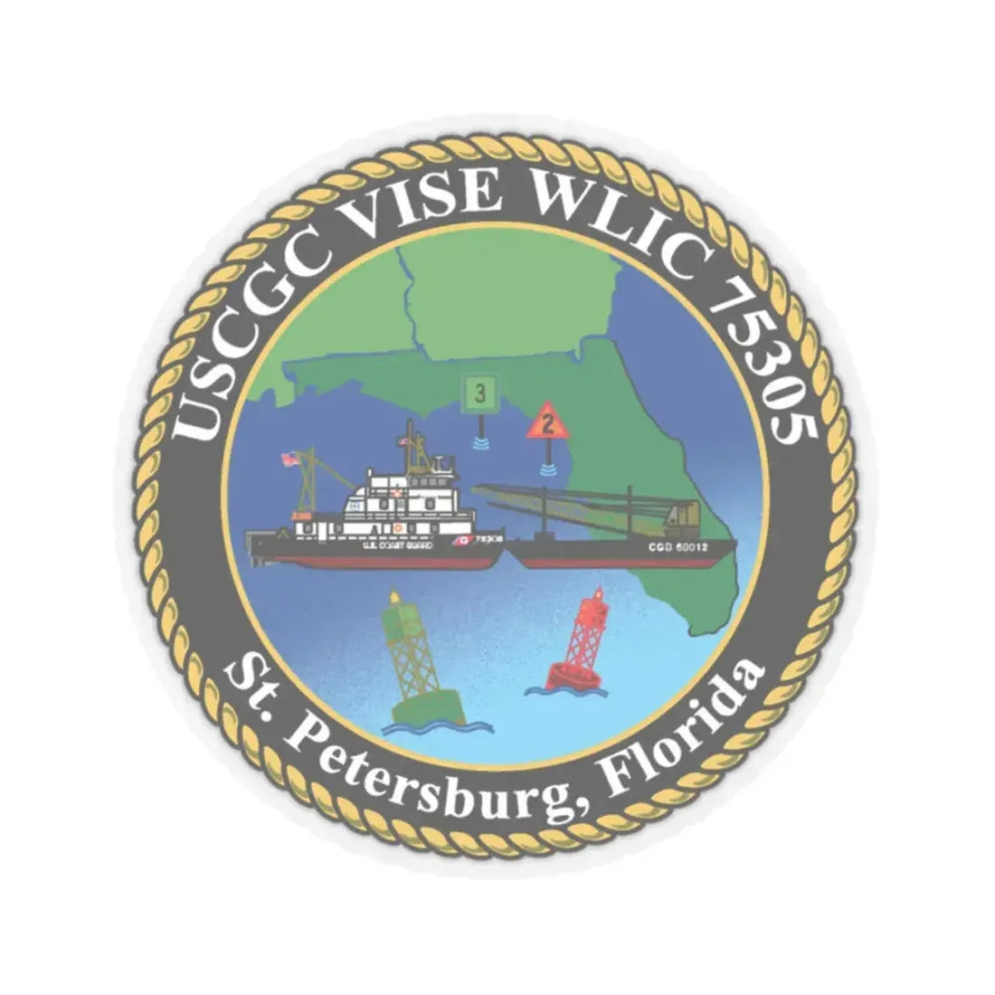 USCGC VISE WLIC 75305 (U.S. Coast Guard) STICKER Vinyl Kiss-Cut Decal 2 Inch Transparent - The Sticker Space
