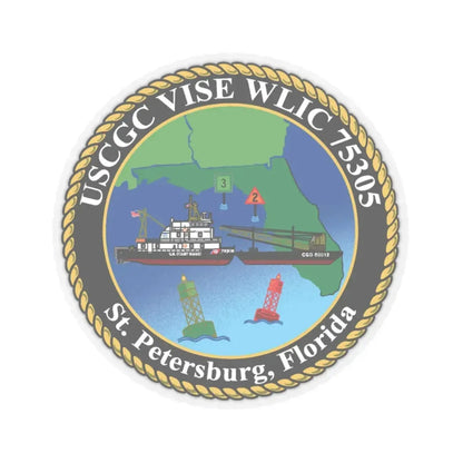 USCGC VISE WLIC 75305 (U.S. Coast Guard) STICKER Vinyl Kiss-Cut Decal 4 Inch Transparent - The Sticker Space