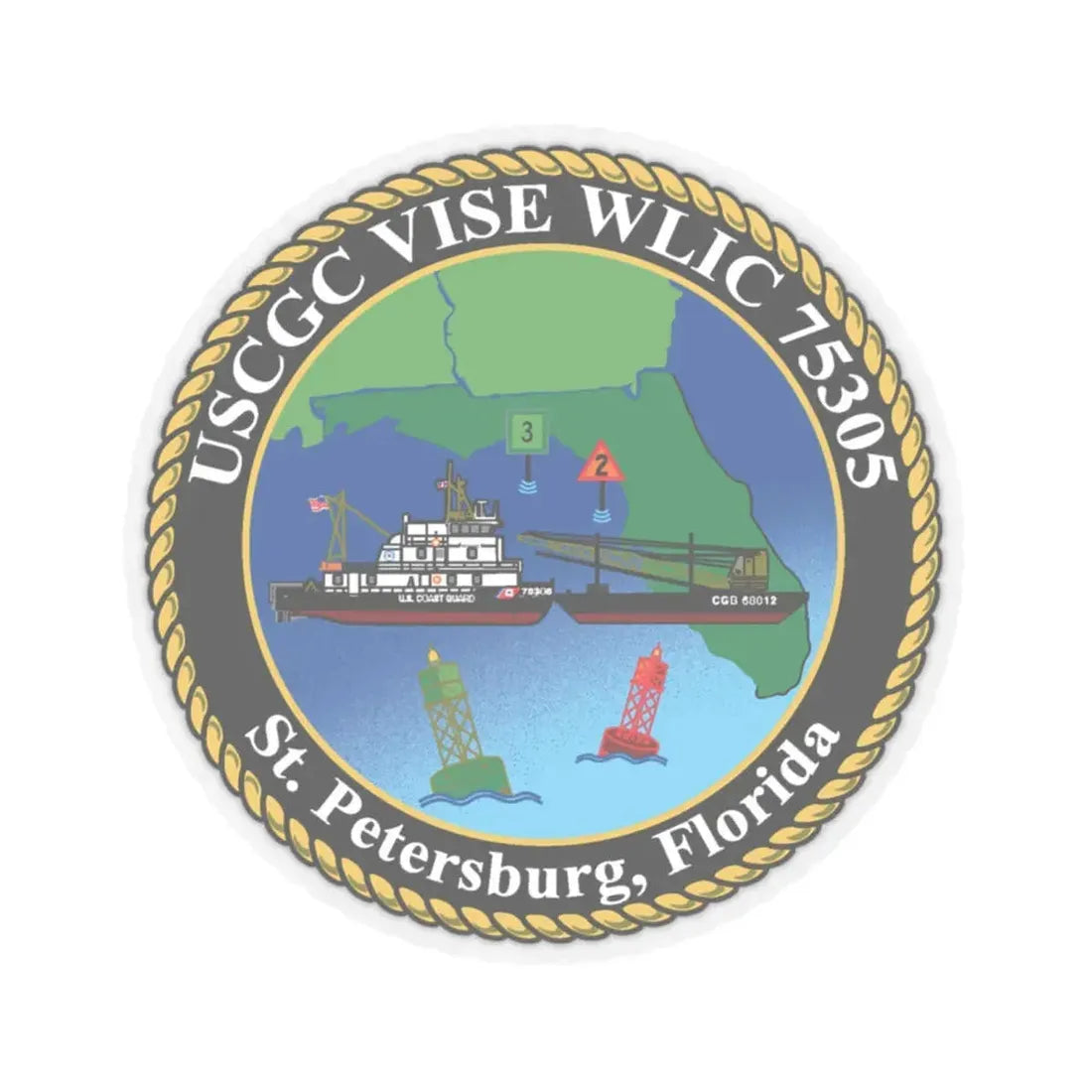 USCGC VISE WLIC 75305 (U.S. Coast Guard) STICKER Vinyl Kiss-Cut Decal 6 Inch Transparent - The Sticker Space