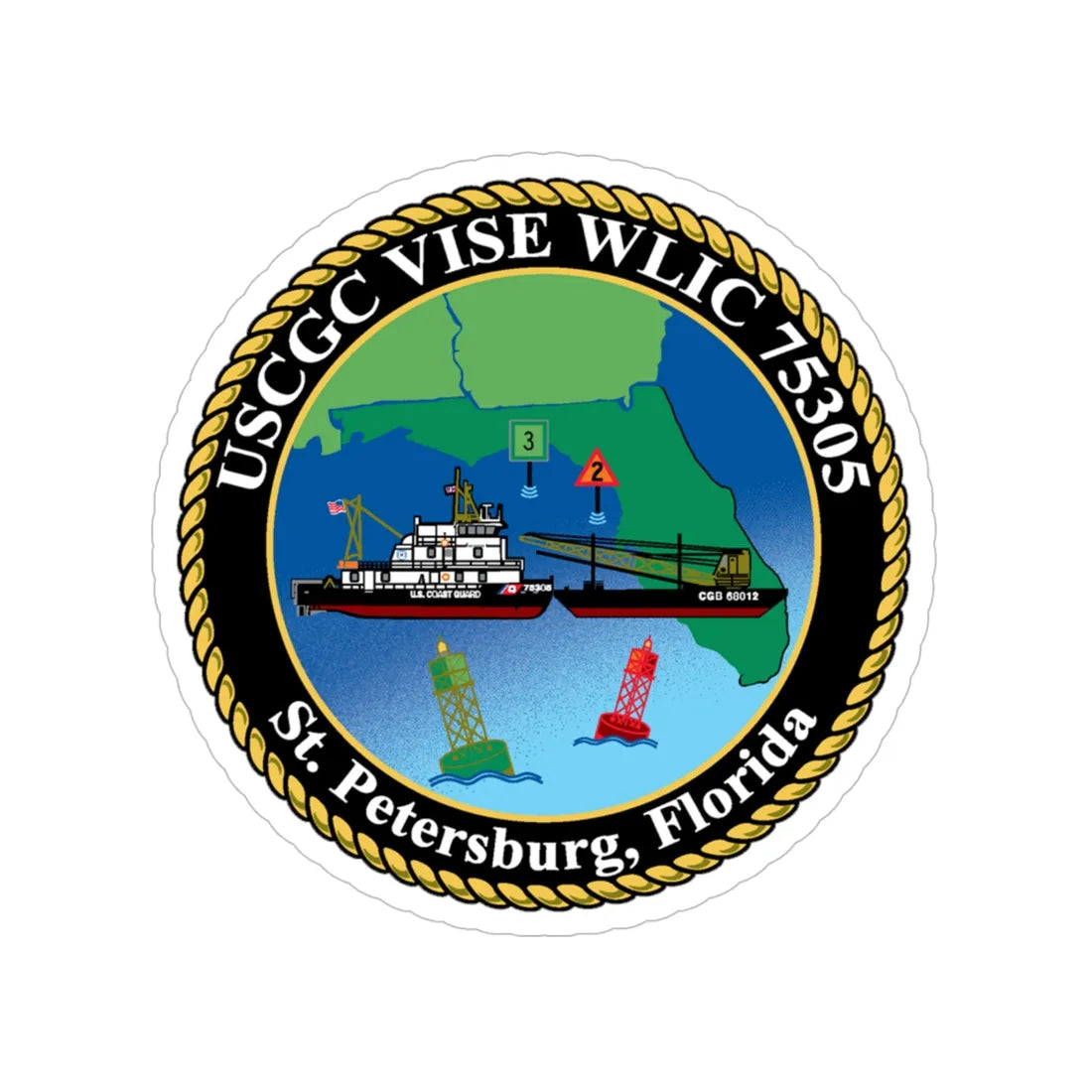 USCGC VISE WLIC 75305 (U.S. Coast Guard) Transparent STICKER Die-Cut Vinyl Decal 5 Inch - The Sticker Space