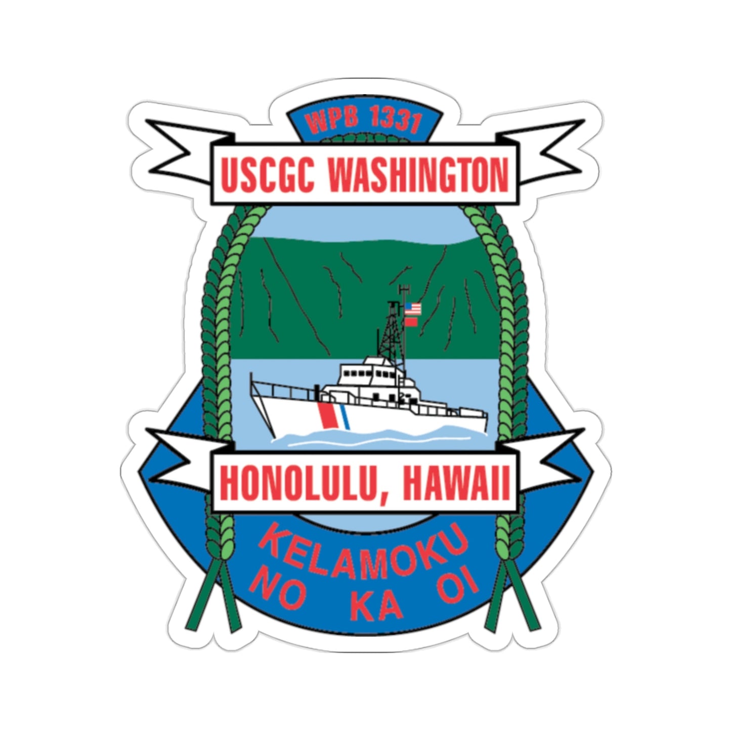 USCGC Washington WPB 1331 Honolulu Hawaii (U.S. Coast Guard) STICKER Vinyl Die-Cut Decal-2 Inch-The Sticker Space