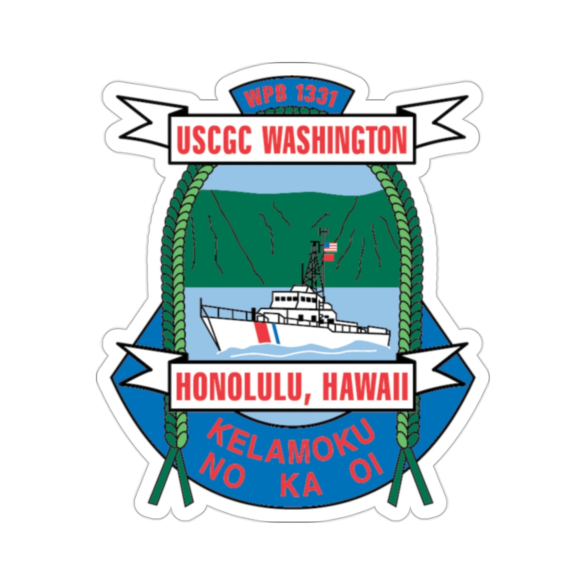 USCGC Washington WPB 1331 Honolulu Hawaii (U.S. Coast Guard) STICKER Vinyl Die-Cut Decal-2 Inch-The Sticker Space