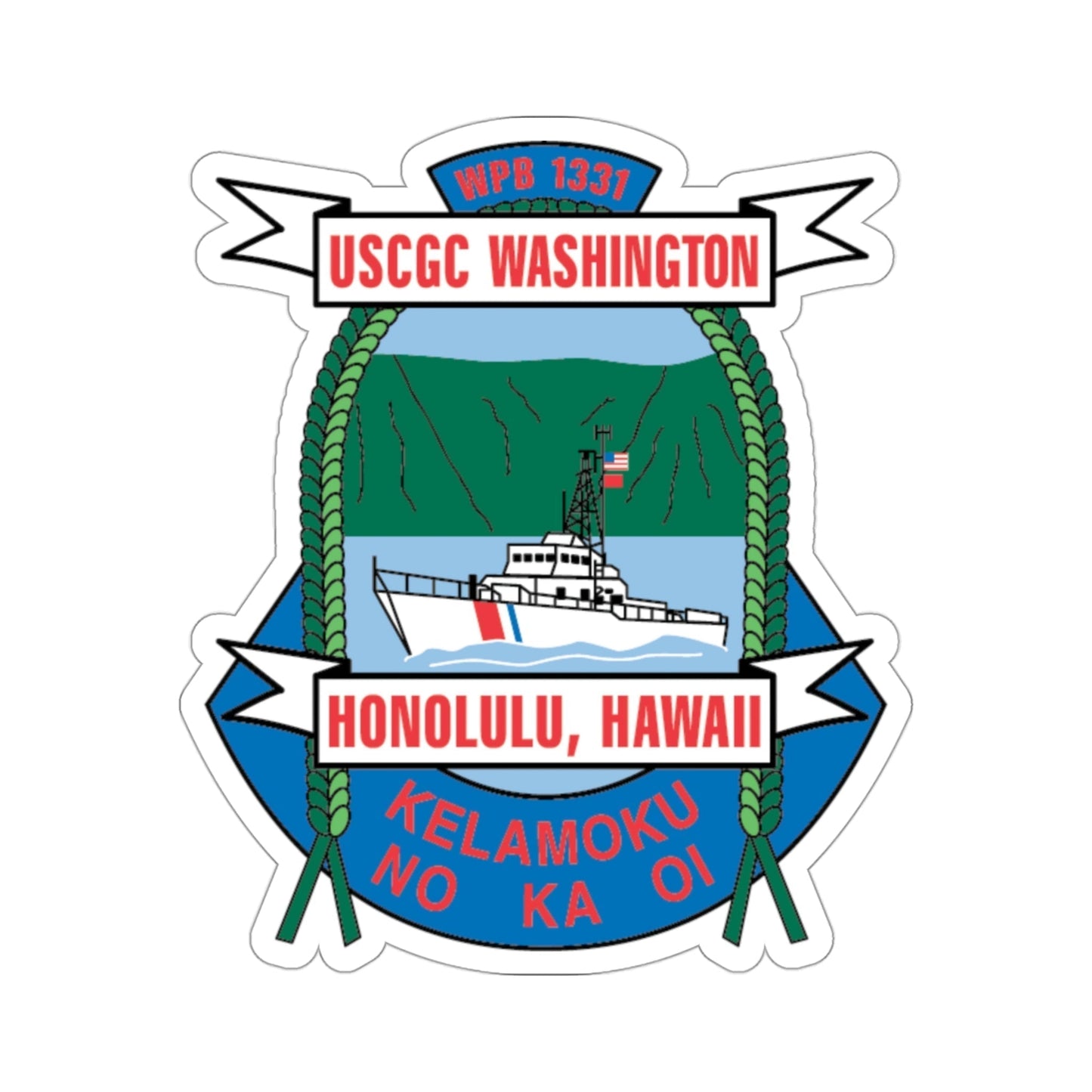 USCGC Washington WPB 1331 Honolulu Hawaii (U.S. Coast Guard) STICKER Vinyl Die-Cut Decal-3 Inch-The Sticker Space