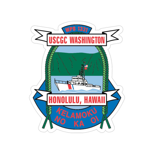 USCGC Washington WPB 1331 Honolulu Hawaii (U.S. Coast Guard) Transparent STICKER Die-Cut Vinyl Decal-6 Inch-The Sticker Space