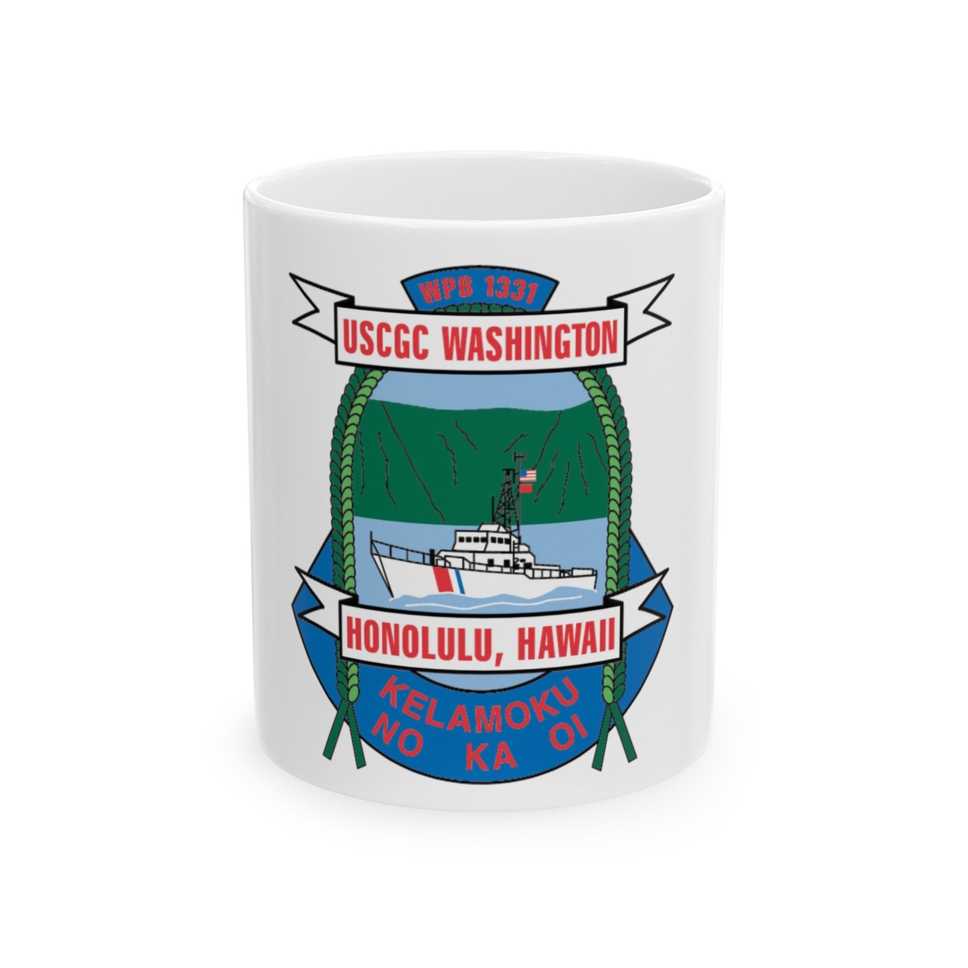 USCGC Washington WPB 1331 Honolulu Hawaii (U.S. Coast Guard) White Coffee Mug-11oz-The Sticker Space