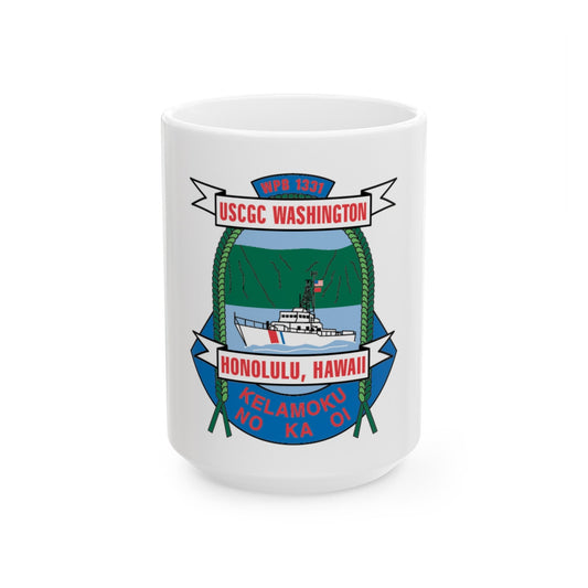 USCGC Washington WPB 1331 Honolulu Hawaii (U.S. Coast Guard) White Coffee Mug-15oz-The Sticker Space