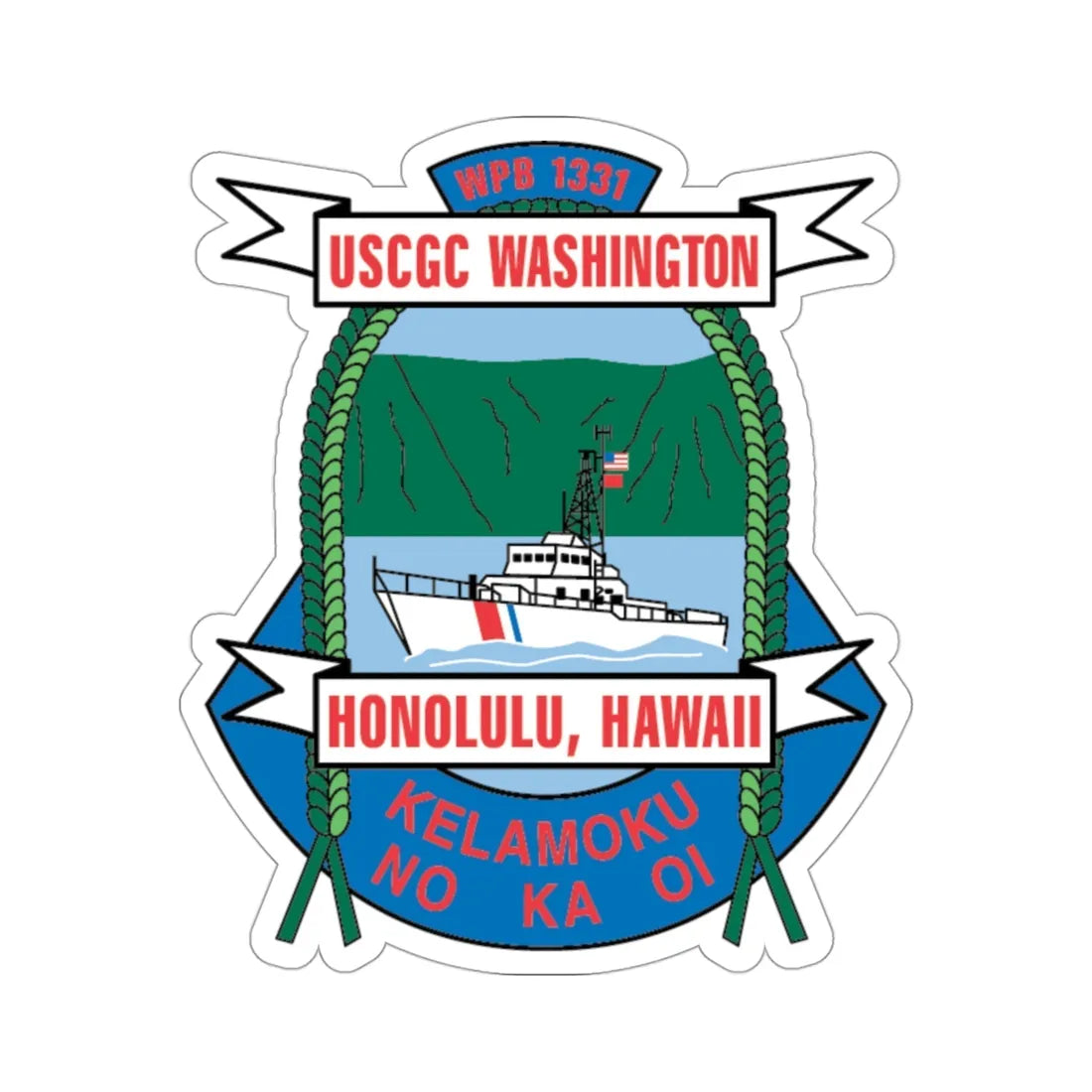 USCGC Washington WPB 1331 Honolulu Hawaii (U.S. Coast Guard) STICKER Vinyl Die-Cut Decal 3 Inch - The Sticker Space