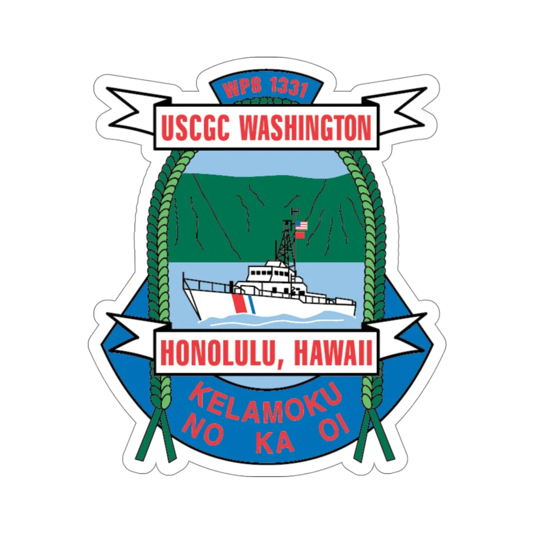 USCGC Washington WPB 1331 Honolulu Hawaii (U.S. Coast Guard) STICKER Vinyl Die-Cut Decal 4 Inch - The Sticker Space