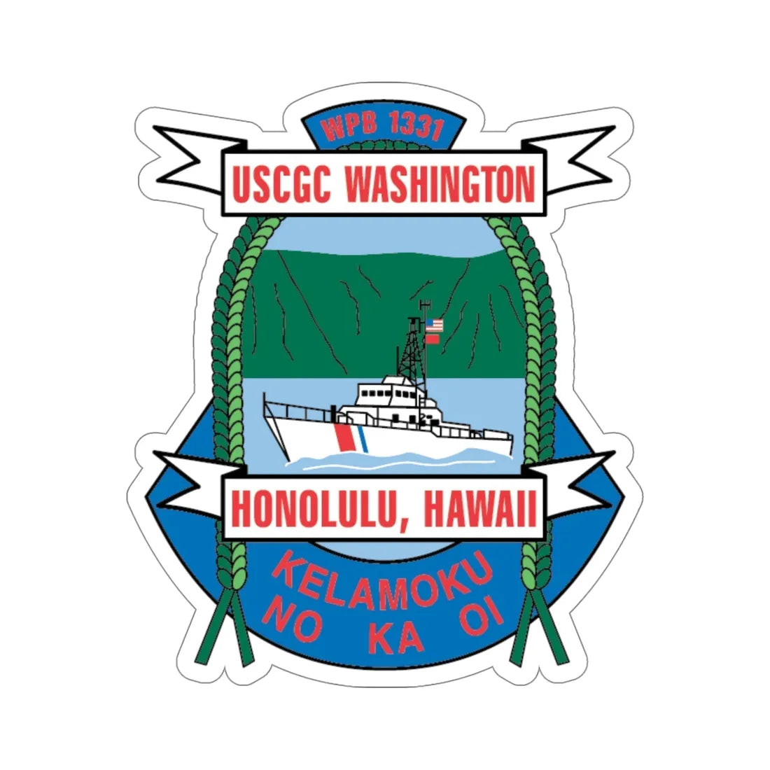 USCGC Washington WPB 1331 Honolulu Hawaii (U.S. Coast Guard) STICKER Vinyl Die-Cut Decal 5 Inch - The Sticker Space