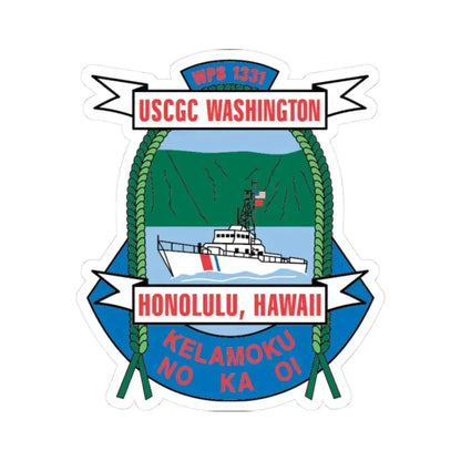 USCGC Washington WPB 1331 Honolulu Hawaii (U.S. Coast Guard) STICKER Vinyl Kiss-Cut Decal 3 Inch White - The Sticker Space