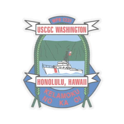 USCGC Washington WPB 1331 Honolulu Hawaii (U.S. Coast Guard) STICKER Vinyl Kiss-Cut Decal 6 Inch Transparent - The Sticker Space