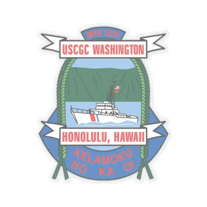 USCGC Washington WPB 1331 Honolulu Hawaii (U.S. Coast Guard) STICKER Vinyl Kiss-Cut Decal 6 Inch Transparent - The Sticker Space