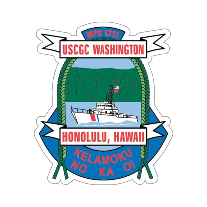 USCGC Washington WPB 1331 Honolulu Hawaii (U.S. Coast Guard) STICKER Vinyl Kiss-Cut Decal 6 Inch White - The Sticker Space