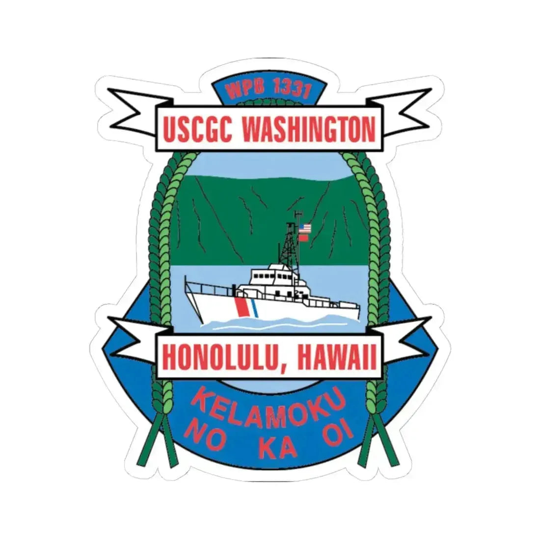 USCGC Washington WPB 1331 Honolulu Hawaii (U.S. Coast Guard) STICKER Vinyl Kiss-Cut Decal 6 Inch White - The Sticker Space