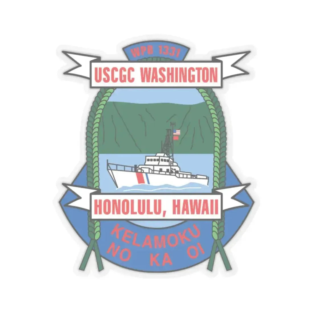 USCGC Washington WPB 1331 Honolulu Hawaii (U.S. Coast Guard) STICKER Vinyl Kiss-Cut Decal - The Sticker Space