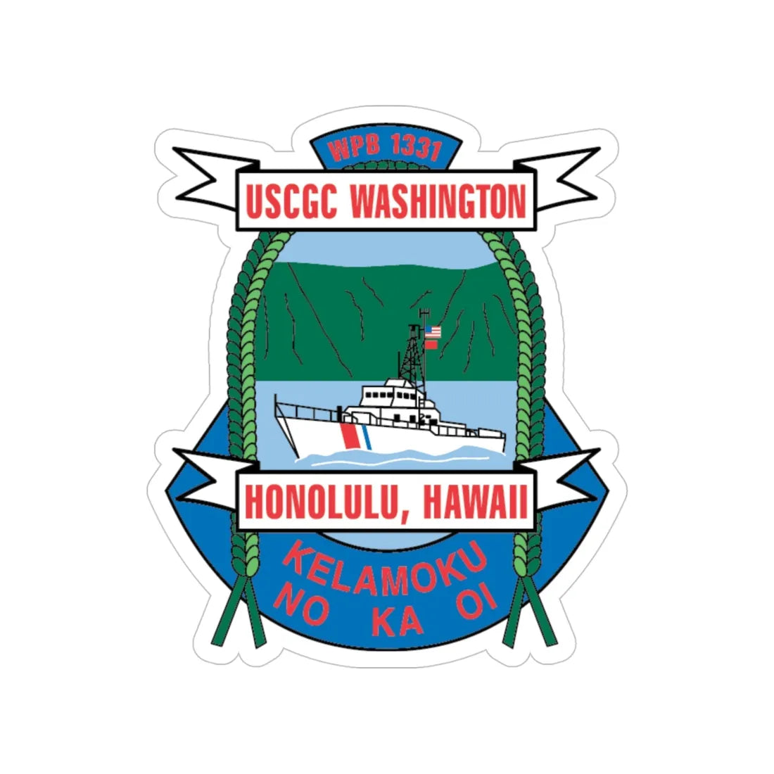 USCGC Washington WPB 1331 Honolulu Hawaii (U.S. Coast Guard) Transparent STICKER Die-Cut Vinyl Decal 4 Inch - The Sticker Space