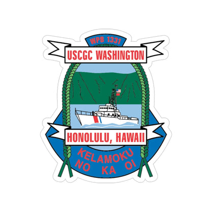 USCGC Washington WPB 1331 Honolulu Hawaii (U.S. Coast Guard) Transparent STICKER Die-Cut Vinyl Decal 6 Inch - The Sticker Space
