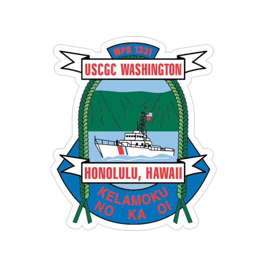 USCGC Washington WPB 1331 Honolulu Hawaii (U.S. Coast Guard) Transparent STICKER Die-Cut Vinyl Decal 6 Inch - The Sticker Space