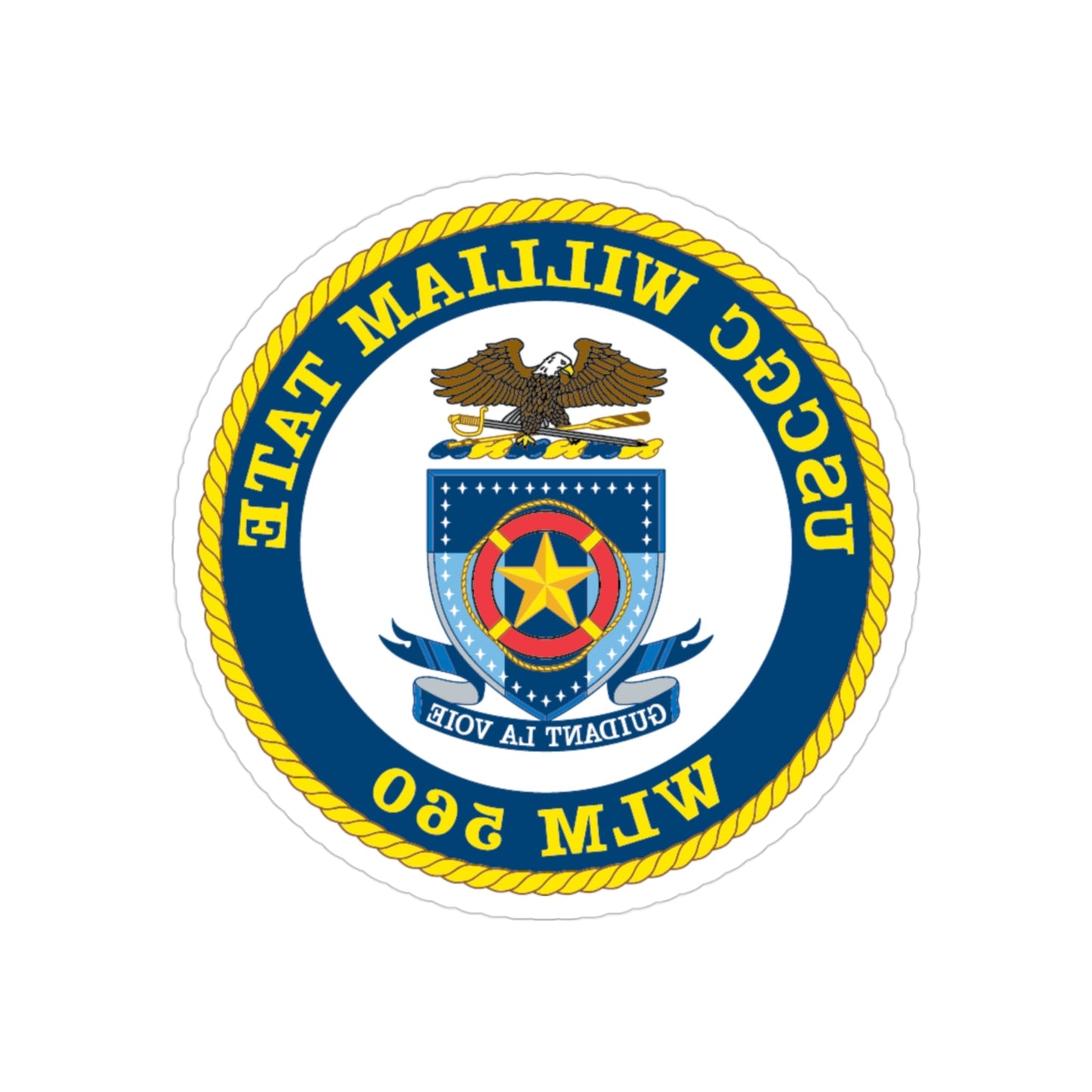 USCGC William Tate WLM 560 (U.S. Coast Guard) REVERSE PRINT Transparent STICKER-3" × 3"-The Sticker Space