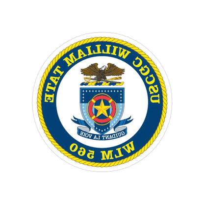 USCGC William Tate WLM 560 (U.S. Coast Guard) REVERSE PRINT Transparent Die-Cut STICKER 2 Inch Die-Cut Transparent - The Sticker Space