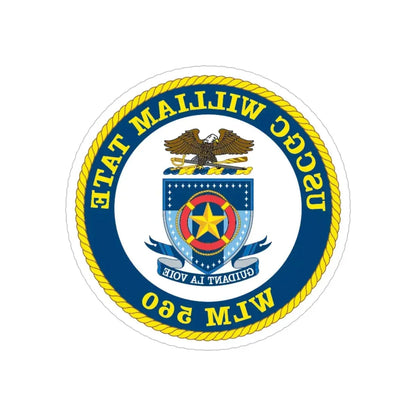 USCGC William Tate WLM 560 (U.S. Coast Guard) REVERSE PRINT Transparent Die-Cut STICKER 6 Inch Die-Cut Transparent - The Sticker Space