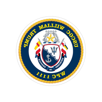 USCGC William Trump WPC 1111 (U.S. Coast Guard) REVERSE PRINT Transparent STICKER-3" × 3"-The Sticker Space