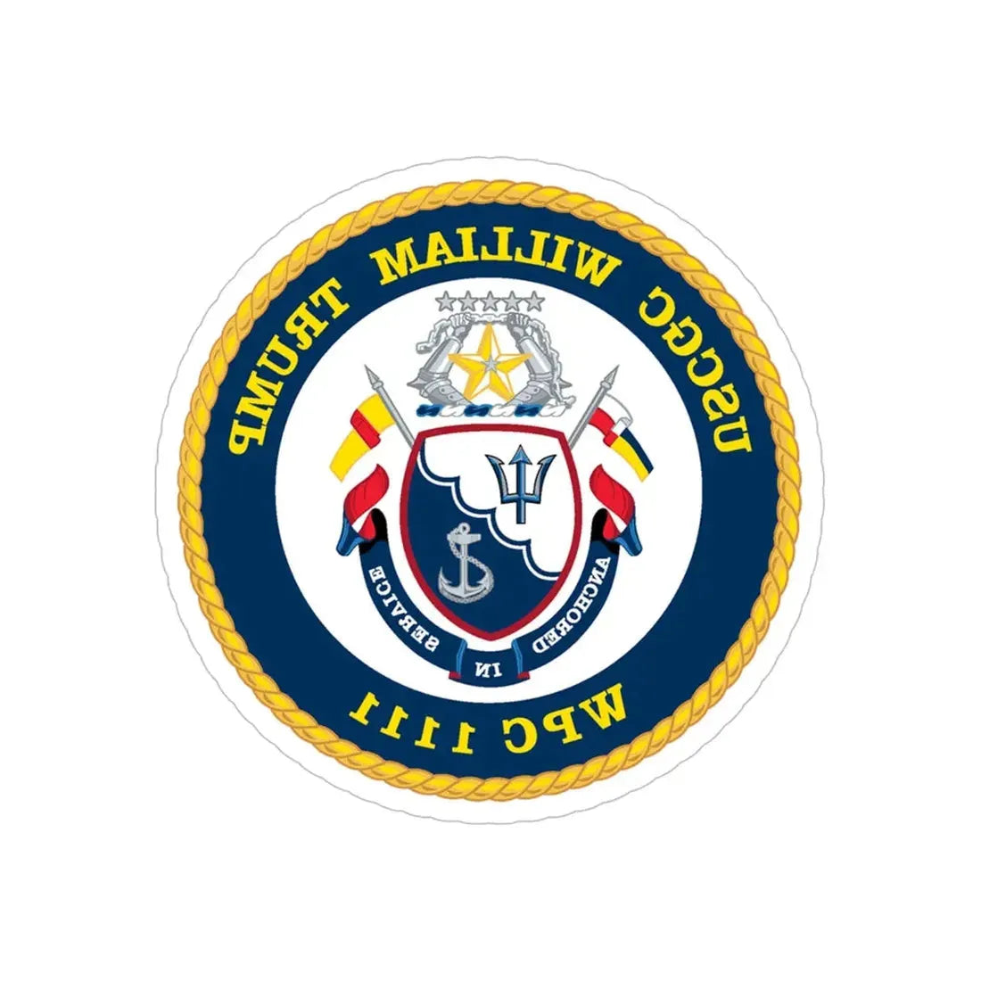 USCGC William Trump WPC 1111 (U.S. Coast Guard) REVERSE PRINT Transparent Die-Cut STICKER 5 Inch Die-Cut Transparent - The Sticker Space