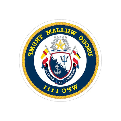 USCGC William Trump WPC 1111 (U.S. Coast Guard) REVERSE PRINT Transparent Die-Cut STICKER 6 Inch Die-Cut Transparent - The Sticker Space