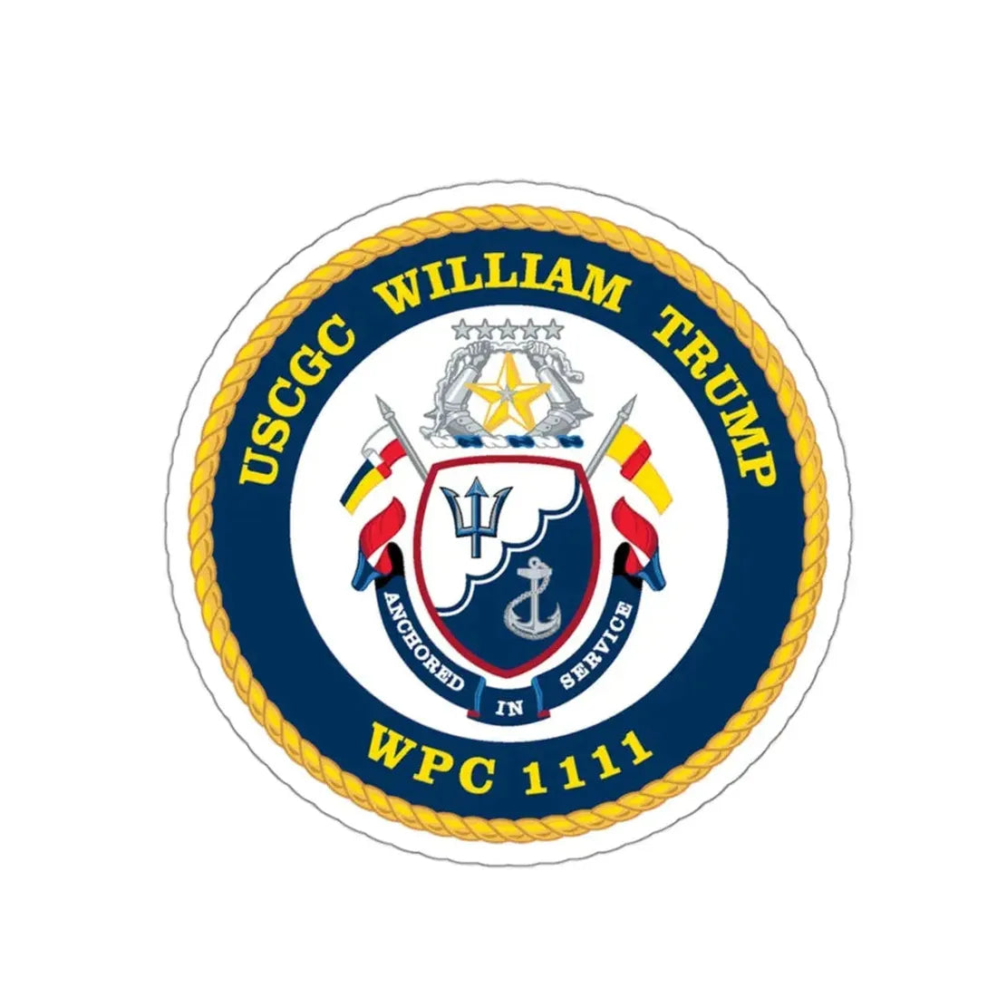 USCGC William Trump WPC 1111 (U.S. Coast Guard) STICKER Vinyl Kiss-Cut Decal 3 Inch White - The Sticker Space